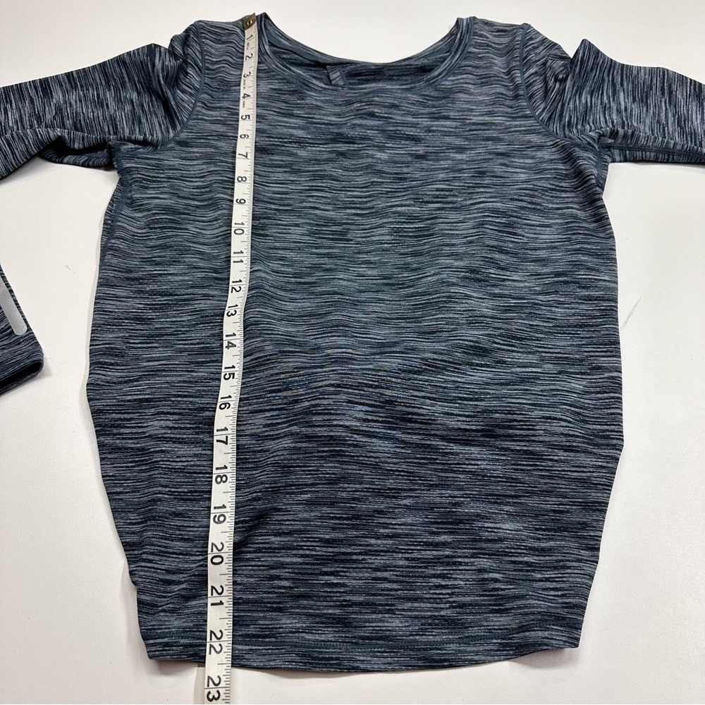 ZYIA Women's Black Gray Split Back Tie Long Sleeve Seamless Breathable Top Small - Picture 6 of 6